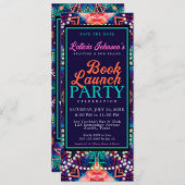 Diamond Pearls Aqua Blue Boho Vibe Boek Lancering Kaart (Voorkant / Achterkant)