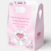 Diamond Pearls Personaliseer, Roze Party Favoriete Bedankdoosjes (Open)