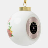 Diamond Pearls Roos Gold 50th Wedding Jubileum Keramische Bal Ornament (Links)