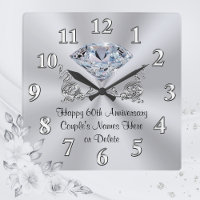 Diamond Personalized 60e verjaardag Gifts CLOCK