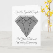 Diamond Personalized 60th Wedding Jubileum Kaart (Gele Bloem)