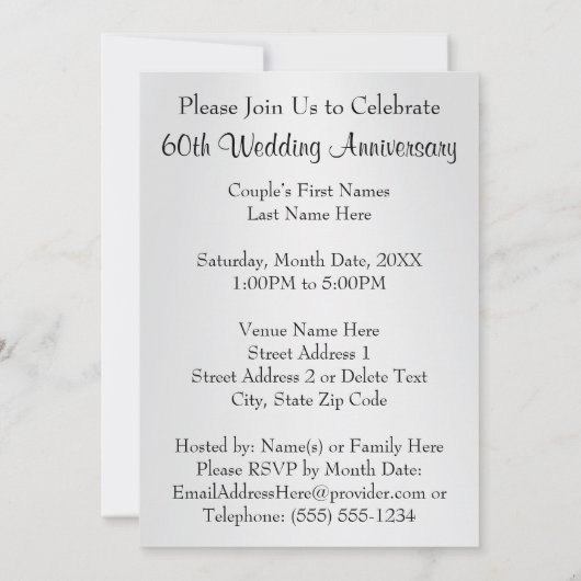 Diamond Personalized, Uitnodigingen 60-jarig jubil (Achterkant)