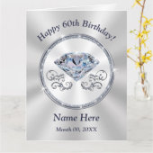 Diamond, persoonlijke 60e verjaardag kaarten voor (Gele Bloem)
