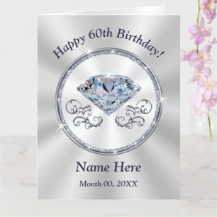 Diamond, persoonlijke 60e verjaardag kaarten voor 