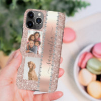 Diamond Photo Glitter Name Monogram Roos Gold Hoes
