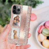 Diamond Photo Glitter Name Monogram Roos Gold Hoes Samsung Galaxy Hoesje