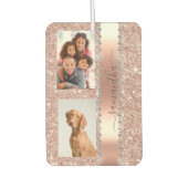 Diamond Photo Glitter Name Monogram Roos Gold Luchtverfrisser (Voorkant)