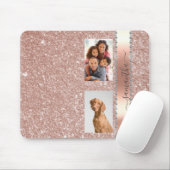Diamond Photo Glitter Name Monogram Roos Gold Muismat (Met muis)