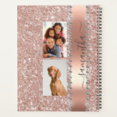 Diamond Photo Glitter Name Monogram Roos Gold Planner (Achterkant)