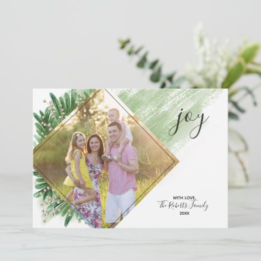 Diamond Pine | Kerstfotokaart Feestdagenkaart (Staand voorkant)