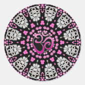 Diamond Pink Om Mandala Sticker (Voorkant)
