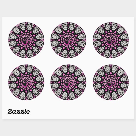 Diamond Pink Om Mandala Sticker (Vel)