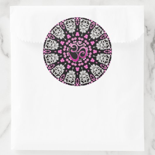 Diamond Pink Om Mandala Sticker (Tas)