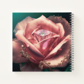 Diamond Pink Rose gepersonaliseerd Notitieboek (Achterkant)