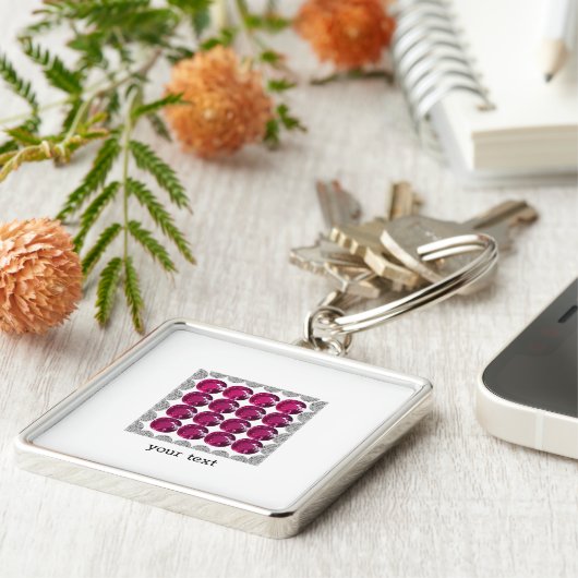 Diamond Pink Tourmaline Sleutelhanger (Zijkant)