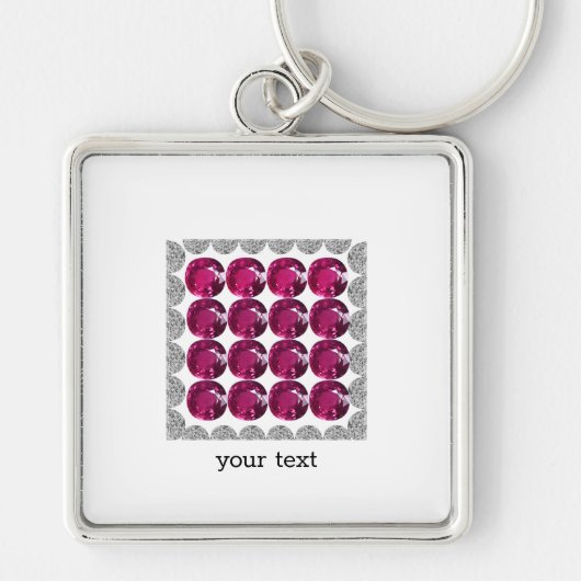 Diamond Pink Tourmaline Sleutelhanger (Voorkant)