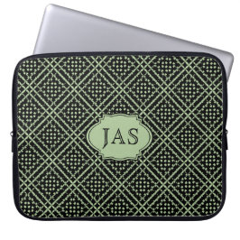 Diamond Play met Initialen Laptop Sleeve