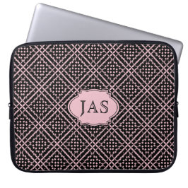 Diamond Play met Initialen Laptop Sleeve