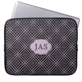 Diamond Play met Initialen Laptop Sleeve
