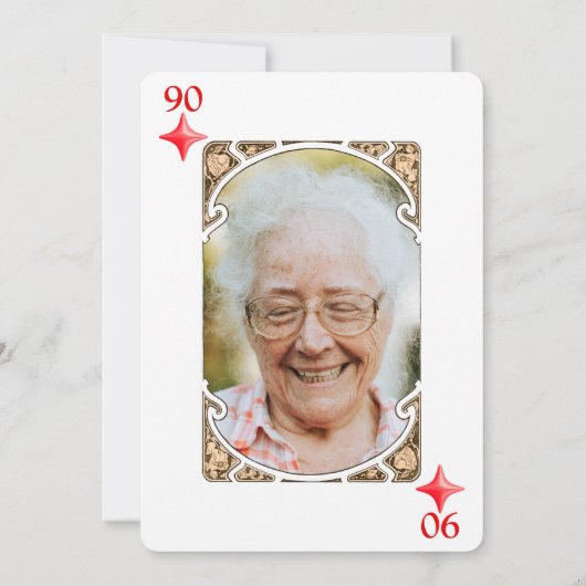 Diamond Playing Kaart 90ste verjaardag (Achterkant)