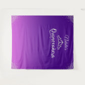 Diamond Princess Crown Quinceañera Achtergrond Wandkleed (Voorkant (horizontaal))