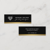 Diamond Professional Slank Zwart Goud Trim Mini Visitekaartje (Voorkant / Achterkant)