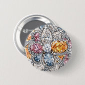 Diamond Puakenikeni Broach Ronde Button 5,7 Cm (Voorkant /achterkant)