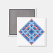 Diamond Quilt in blauw en Paars Magneet (Voorkant / Achterkant)