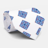 Diamond Quilt in blauw en Paars Stropdas (Opgerold)