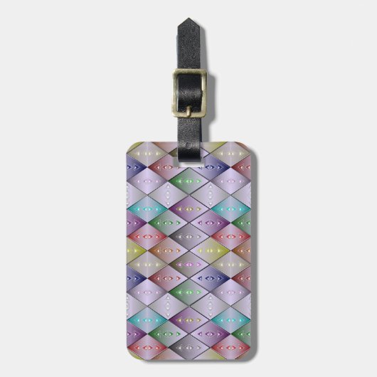 Diamond Quilt Pattern Custom Bagagelabel (Voorkant verticaal)