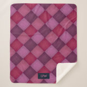 Diamond Quilt - Pinks and Purples - voeg initialen Sherpa Deken (Voorkant)