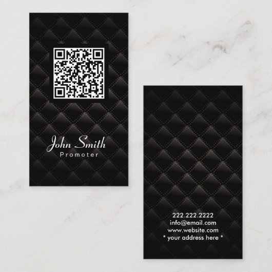 Diamond Quilt QR Code Promoter Visitekaartje (Voorkant / Achterkant)