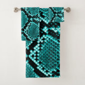 Diamond Rattlesnake Snake Skin aqua Bad Handdoek (Insitu)