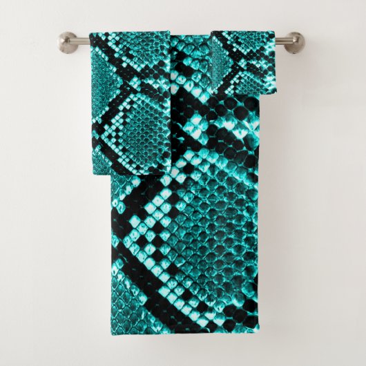 Diamond Rattlesnake Snake Skin aqua Bad Handdoek (Insitu)