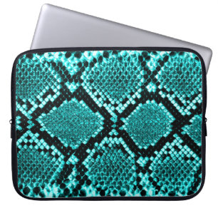 Diamond Rattlesnake Snake Skin aqua Laptop Sleeve