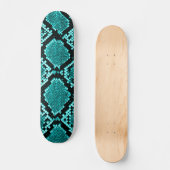 Diamond Rattlesnake Snake Skin aqua Persoonlijk Skateboard (Voorkant)