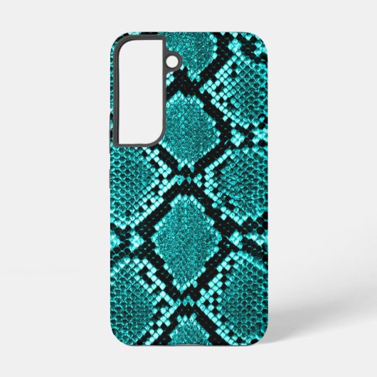 Diamond Rattlesnake Snake Skin aqua Samsung Galaxy Hoesje (Achterkant)