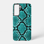 Diamond Rattlesnake Snake Skin aqua Samsung Galaxy Hoesje (Achterkant)