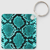 Diamond Rattlesnake Snake Skin aqua Sleutelhanger (Achterkant)