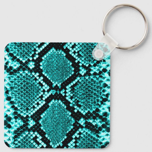 Diamond Rattlesnake Snake Skin aqua Sleutelhanger (Achterkant)