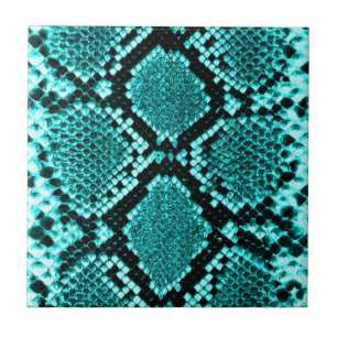 Diamond Rattlesnake Snake Skin aqua Tegeltje