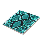 Diamond Rattlesnake Snake Skin aqua Tegeltje (Zijkant)