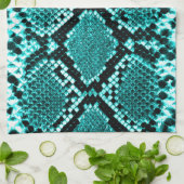 Diamond Rattlesnake Snake Skin aqua Theedoek (Gevouwen)
