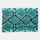 Diamond Rattlesnake Snake Skin aqua Theedoek (Horizontaal)