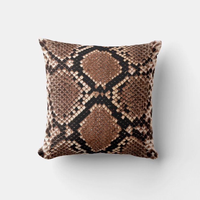 Diamond Rattlesnake Snake Skin Kussen (Voorkant)