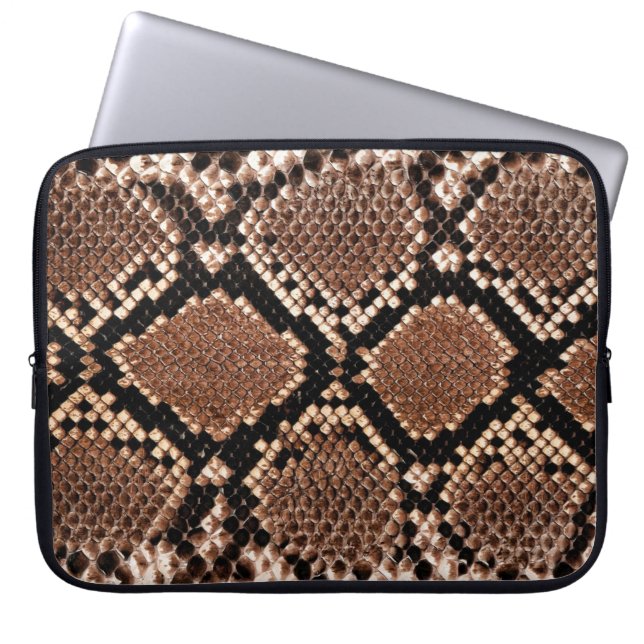 Diamond Rattlesnake Snake Skin Laptop Sleeve (Voorkant)