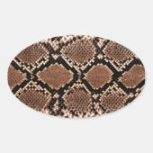 Diamond Rattlesnake Snake Skin Ovale Sticker (Voorkant)