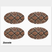 Diamond Rattlesnake Snake Skin Ovale Sticker (Vel)