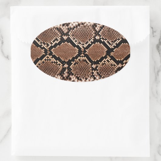 Diamond Rattlesnake Snake Skin Ovale Sticker (Tas)