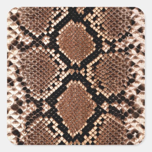Diamond Rattlesnake Snake Skin Vierkante Sticker (Voorkant)